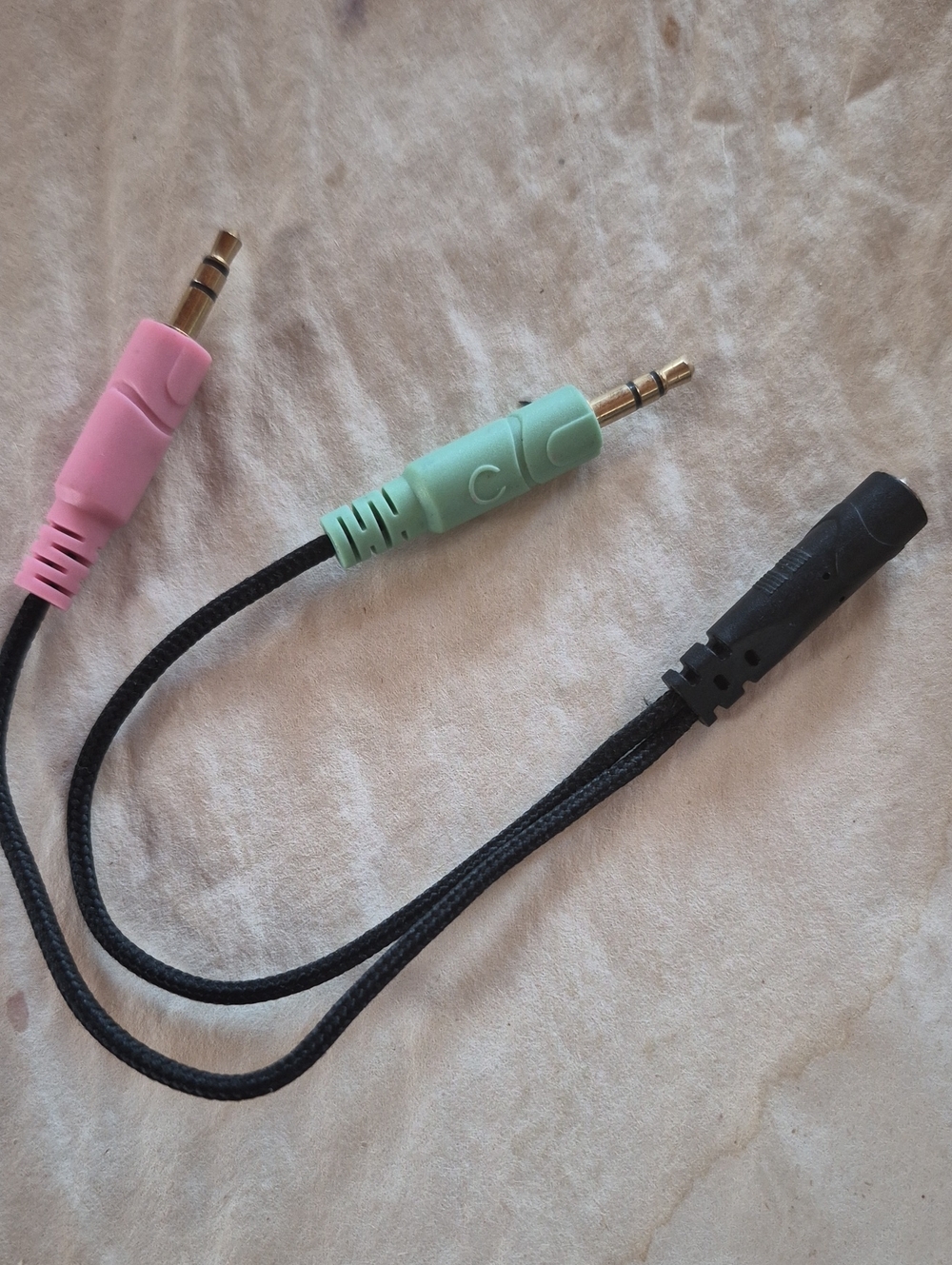Pink & Mint Dual 3.5mm Audio Adapter Cable - Universal